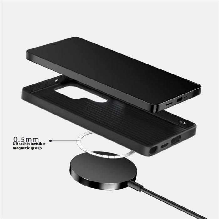 ABEEL - ABEEL Samsung Galaxy S25 Ultra Skal MagSafe Texturerad Svart