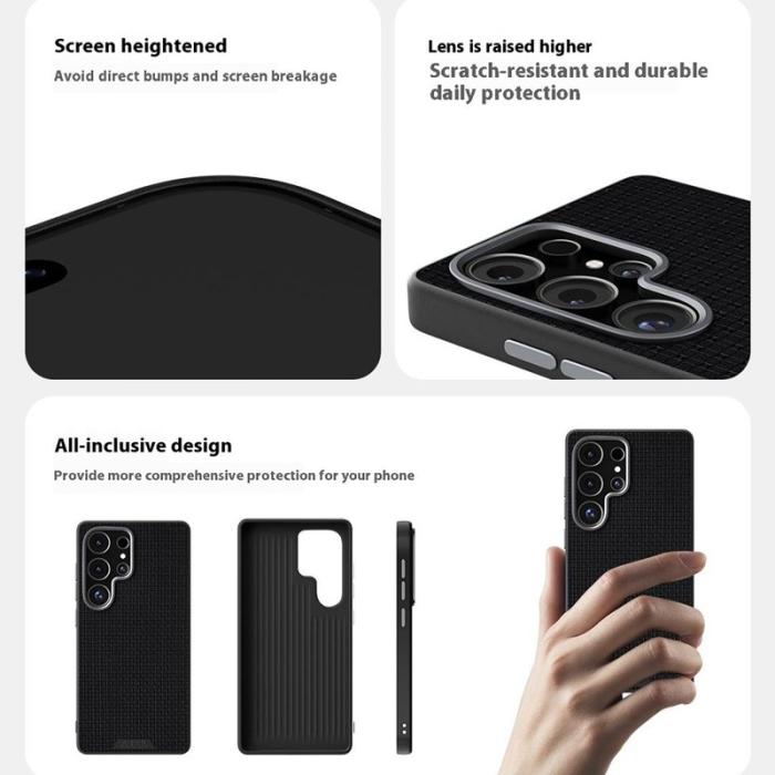 ABEEL - ABEEL Samsung Galaxy S25 Ultra Skal MagSafe Texturerad Svart