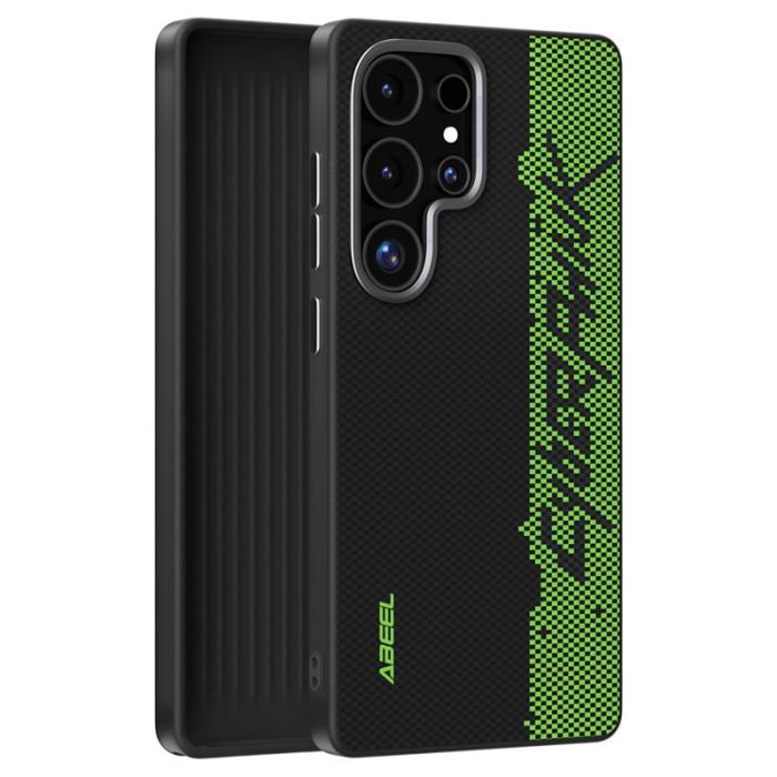 ABEEL - ABEEL Samsung Galaxy S25 Ultra Skal MagSafe Tryckt PC TPU Läder