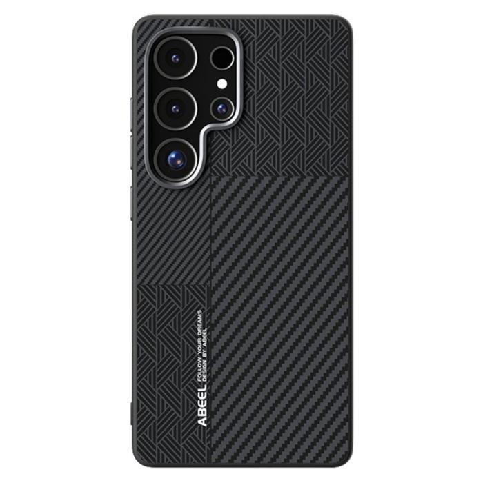 ABEEL - ABEEL Samsung Galaxy S25 Ultra Skal PC TPU Aluminium Läder - Textur 1