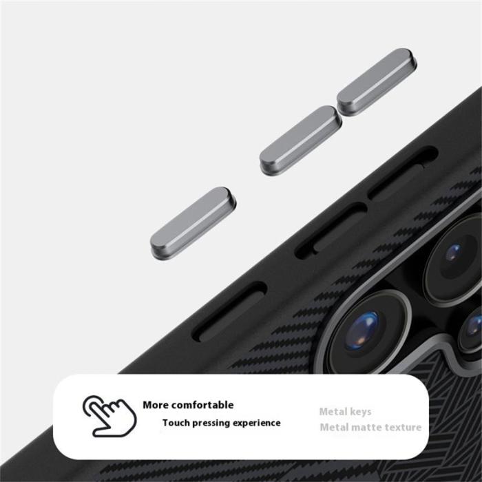 ABEEL - ABEEL Samsung Galaxy S25 Ultra Skal PC TPU Aluminium Läder - Textur 1