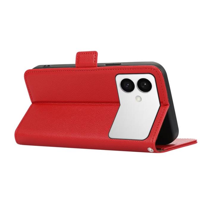 ABEEL - ABEEL Samsung Galaxy S26 Edge Skal Litchi Textur Röd