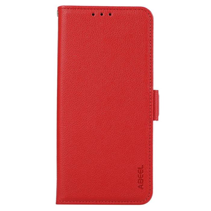 ABEEL - ABEEL Samsung Galaxy S26 Edge Skal Litchi Textur Röd