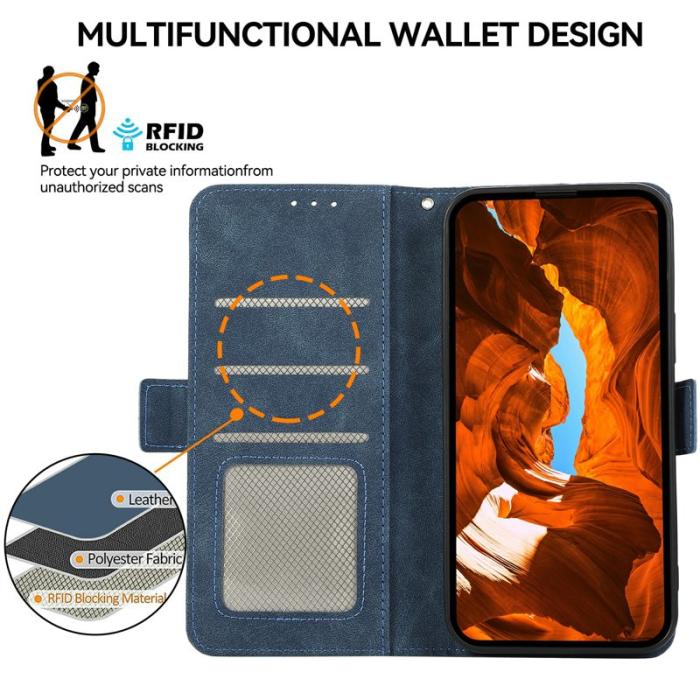 ABEEL - ABEEL Samsung Galaxy S26 Edge Skal PU Läder Folio Blå