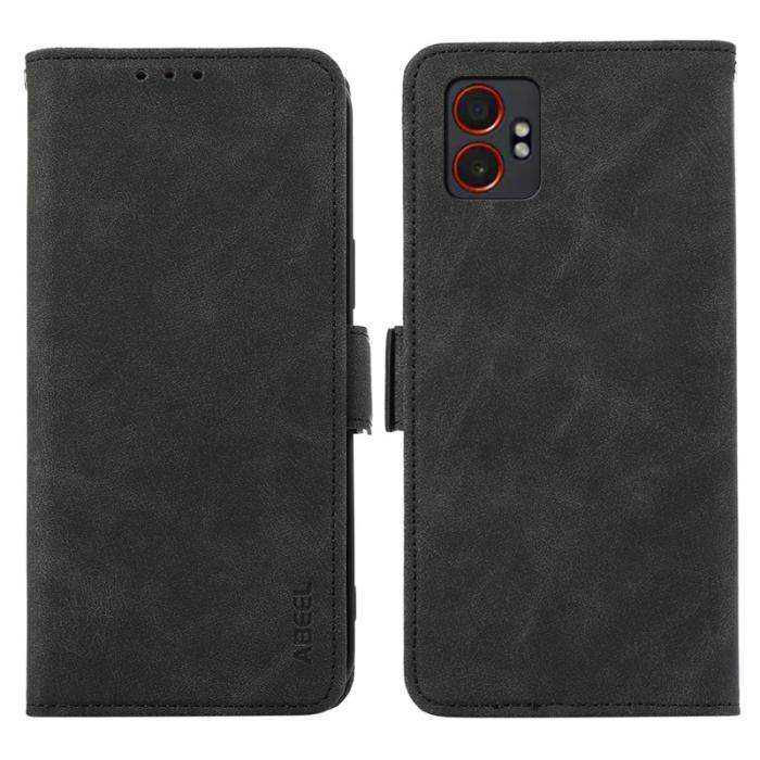 ABEEL - ABEEL Samsung Galaxy XCover7 Pro Fodral PU Läder Svart