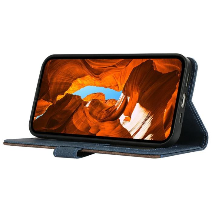 ABEEL - ABEEL Samsung Galaxy XCover7 Pro Fodral Splicing Läder Blå