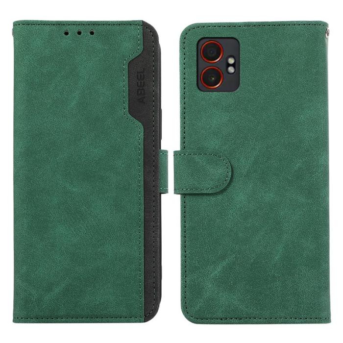 ABEEL - ABEEL Samsung Galaxy XCover7 Pro Fodral Splicing Läder Grön