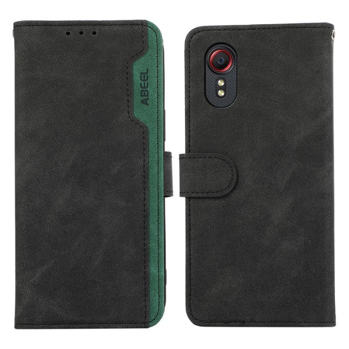 ABEEL - ABEEL Samsung Galaxy Xcover7 Skal Splicing Färg Läder RFID Svart