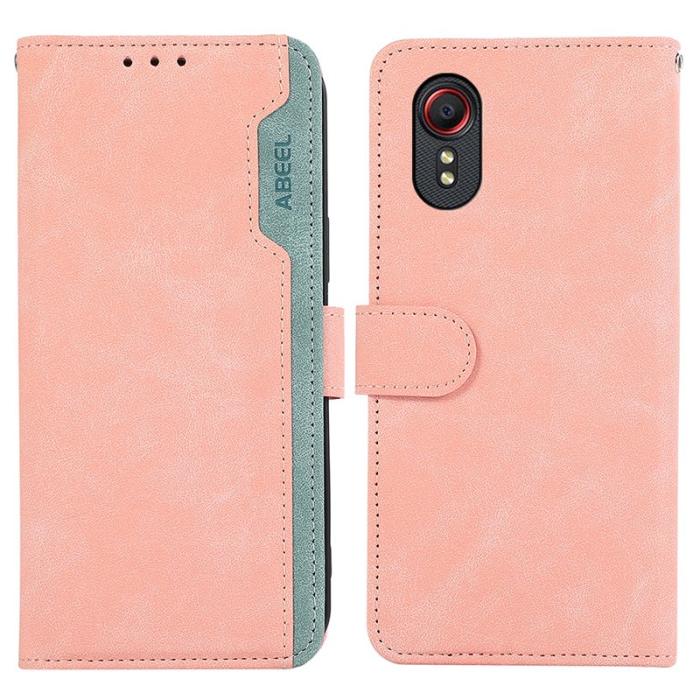 ABEEL - ABEEL Samsung Galaxy Xcover 5 Fodral Läder Wallet RFID Blocker - Rosa