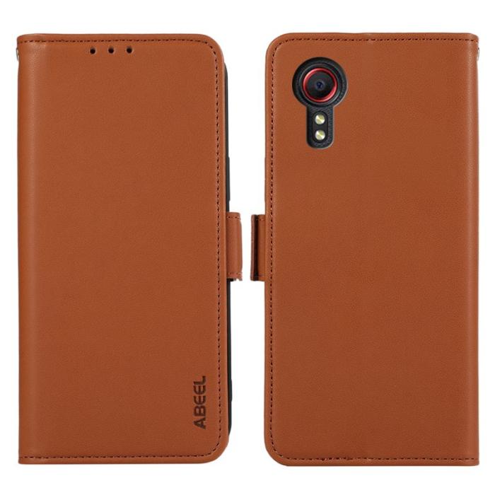 ABEEL - ABEEL Samsung Galaxy Xcover 5 Ställfodral RFID Skydd Brun
