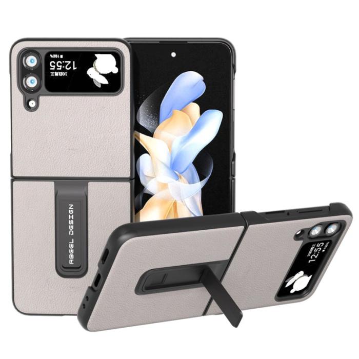 ABEEL - ABEEL Samsung Galaxy Z Flip4 5G Fodral i äkta läder - Grå