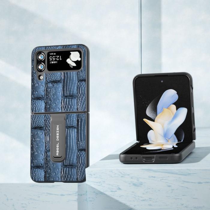 ABEEL - ABEEL Samsung Galaxy Z Flip4 5G Fodral Mahjong Textur Blå