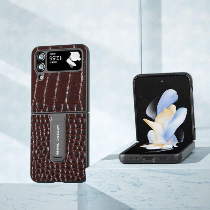ABEEL - ABEEL Samsung Galaxy Z Flip4 5G Kickstand Fodral Kaffe