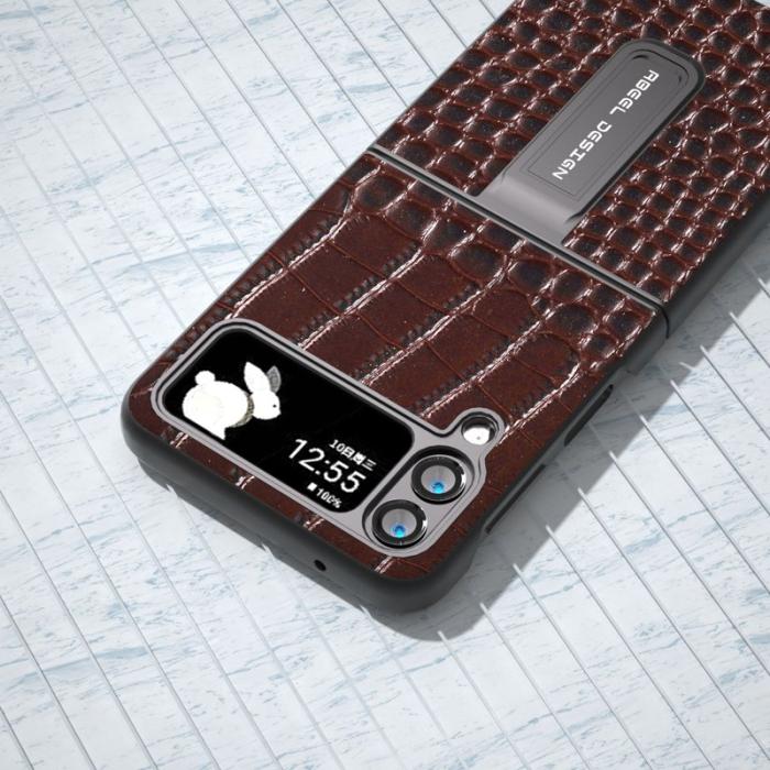 ABEEL - ABEEL Samsung Galaxy Z Flip4 5G Kickstand Fodral Kaffe