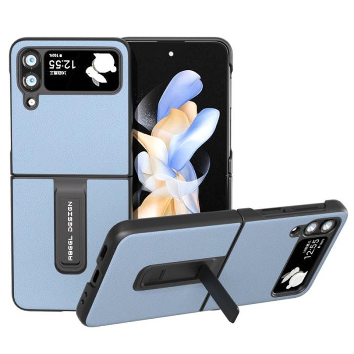 ABEEL - ABEEL Samsung Galaxy Z Flip4 5G Skal i äkta läder - Blå