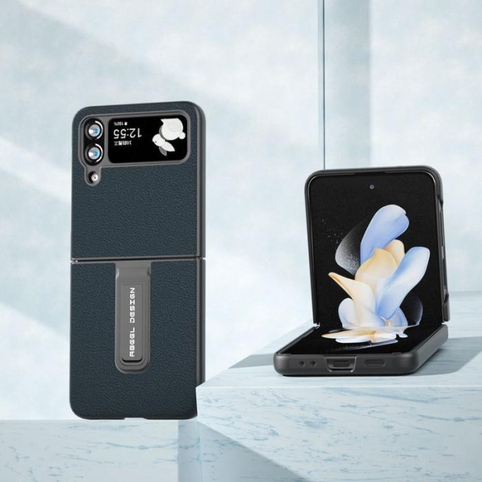 ABEEL - ABEEL Samsung Galaxy Z Flip4 5G Skal i Äkta Läder - Grön