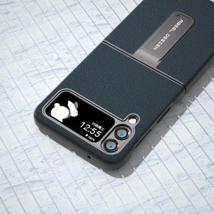 ABEEL - ABEEL Samsung Galaxy Z Flip4 5G Skal i Äkta Läder - Grön