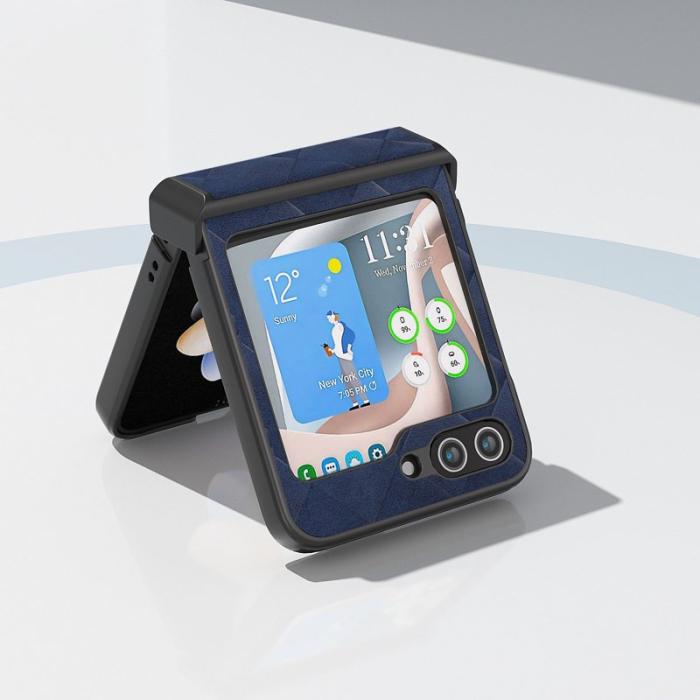 ABEEL - ABEEL Samsung Galaxy Z Flip5 Fodral Grid Textur Blå