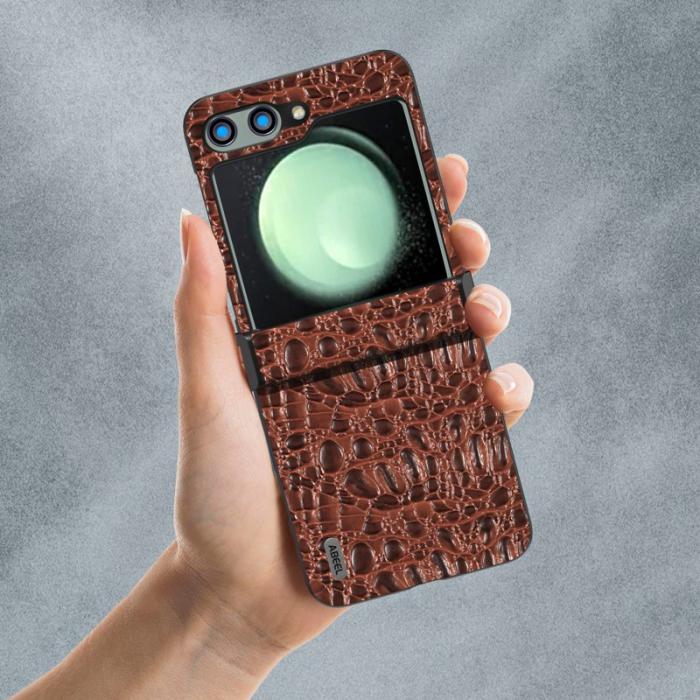 ABEEL - ABEEL Samsung Galaxy Z Flip5 Fodral Hinge Design Kaffe
