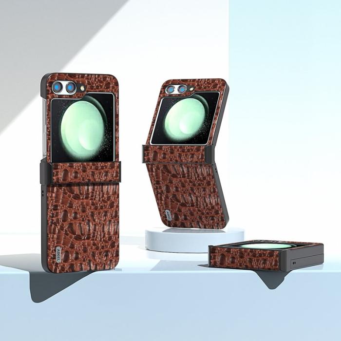 ABEEL - ABEEL Samsung Galaxy Z Flip5 Fodral Hinge Design Kaffe