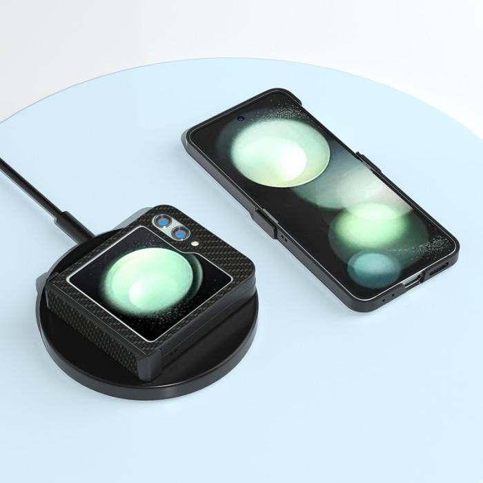 ABEEL - ABEEL Samsung Galaxy Z Flip5 Fodral Hinge Skydd Kolfiber Svart