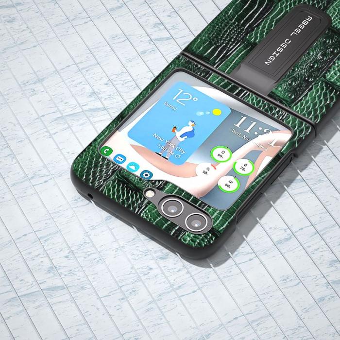 ABEEL - ABEEL Samsung Galaxy Z Flip5 Fodral Mahjong Grön