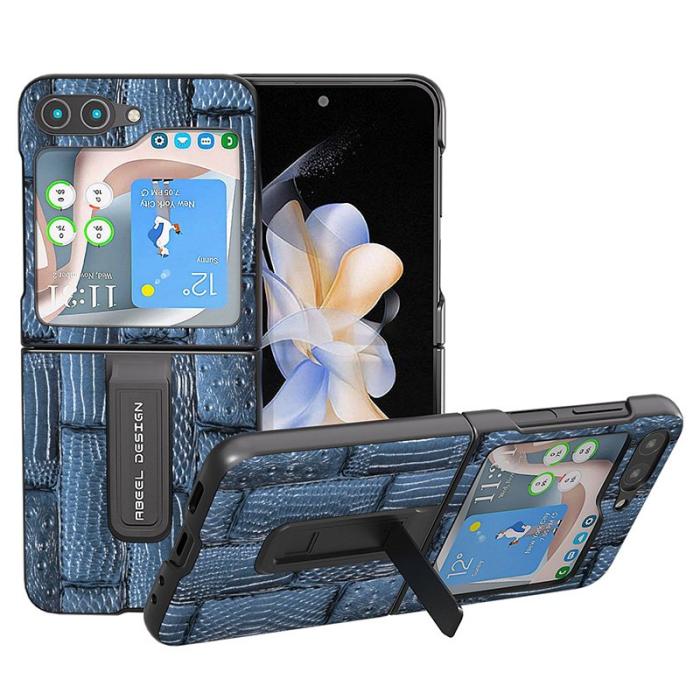 ABEEL - ABEEL Samsung Galaxy Z Flip5 Fodral Mahjong Textur Blå
