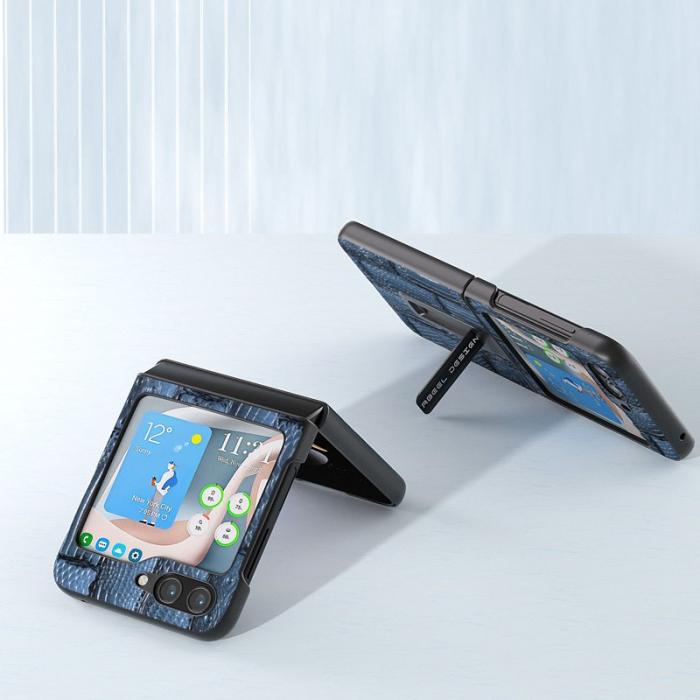 ABEEL - ABEEL Samsung Galaxy Z Flip5 Fodral Mahjong Textur Blå