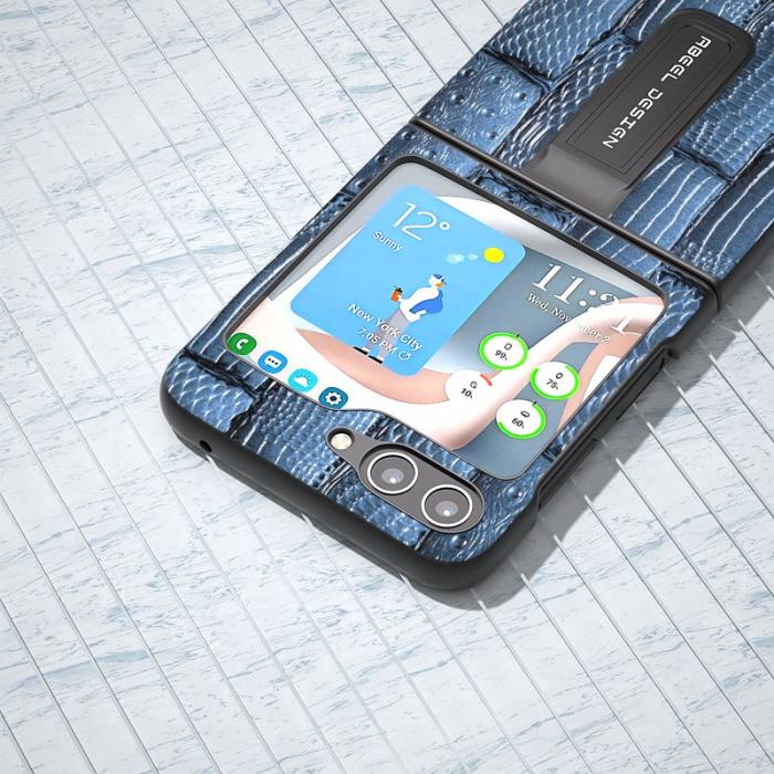 ABEEL - ABEEL Samsung Galaxy Z Flip5 Fodral Mahjong Textur Blå