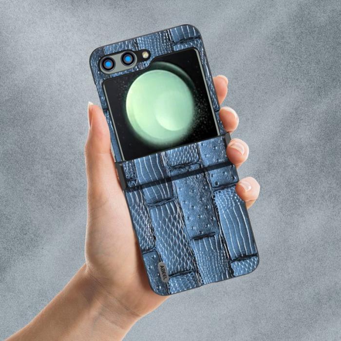 ABEEL - ABEEL Samsung Galaxy Z Flip5 Fodral Mahjong Textur Blå