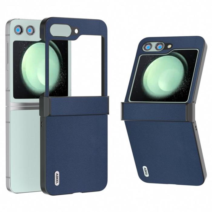 ABEEL - ABEEL Samsung Galaxy Z Flip5 Fodral Nappa Textur Blå