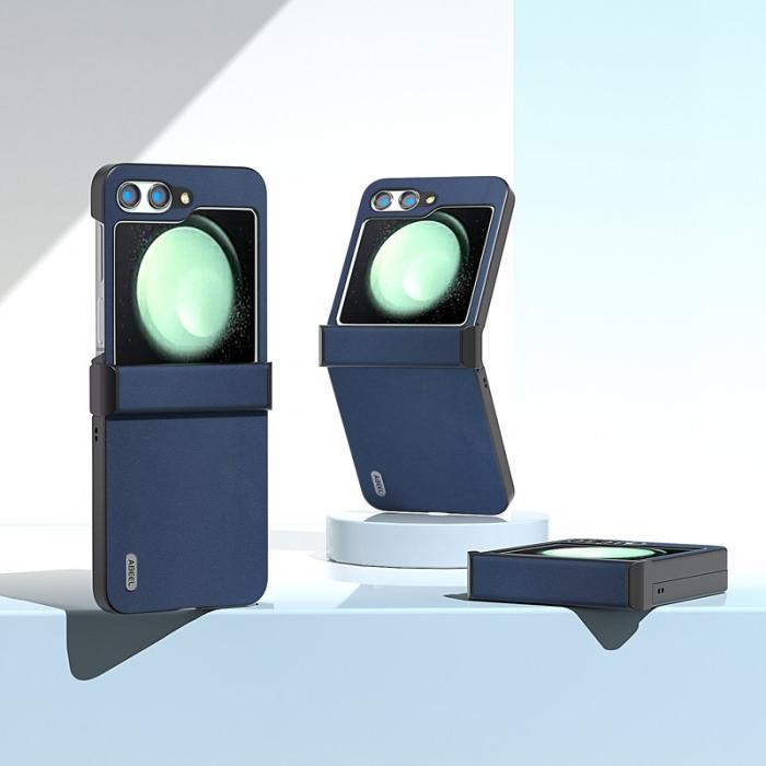 ABEEL - ABEEL Samsung Galaxy Z Flip5 Fodral Nappa Textur Blå