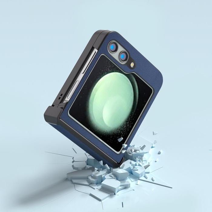 ABEEL - ABEEL Samsung Galaxy Z Flip5 Fodral Nappa Textur Blå