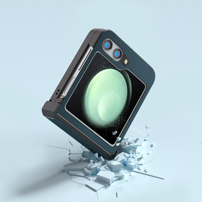 ABEEL - ABEEL Samsung Galaxy Z Flip5 Fodral Nappa Textur Grön