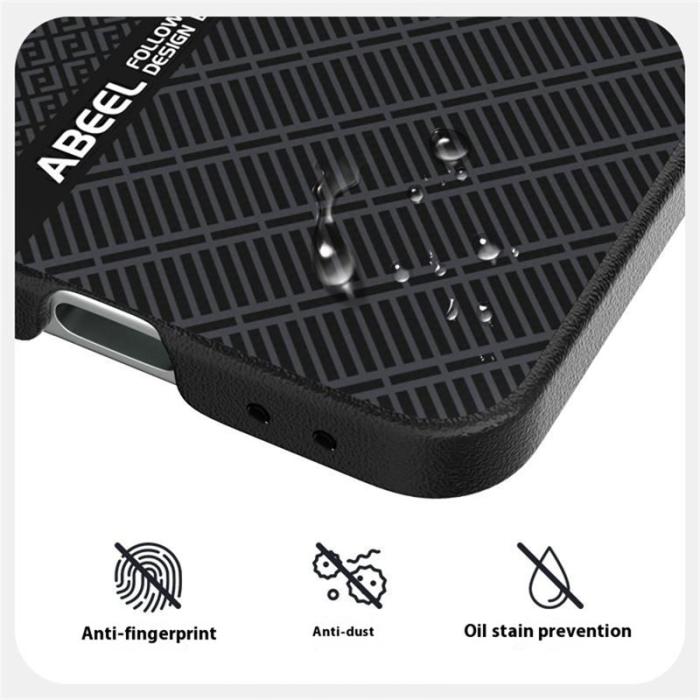 ABEEL - ABEEL Samsung Galaxy Z Flip5 Fodral PC + Aluminium + PU Läder - Textur 3