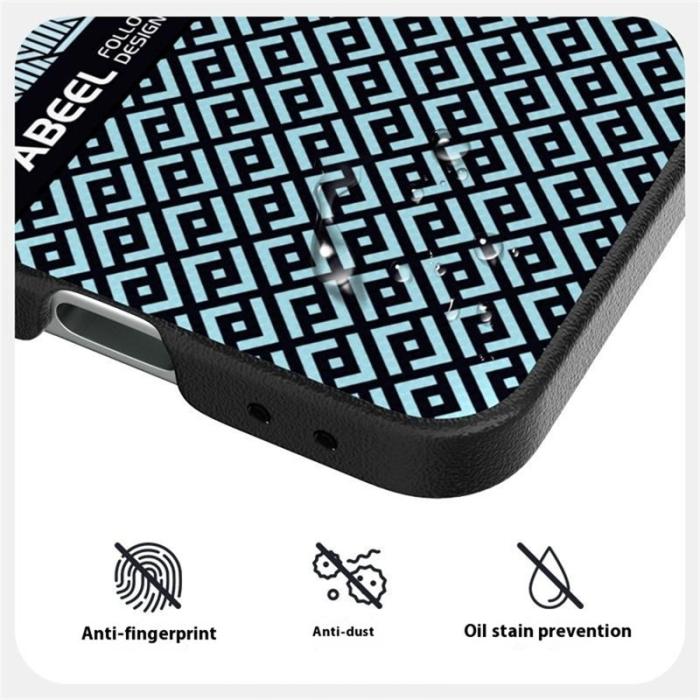 ABEEL - ABEEL Samsung Galaxy Z Flip5 Fodral PC + Aluminium + PU Läder - Textur 4
