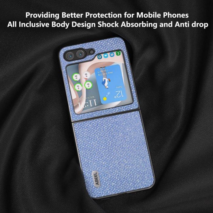 ABEEL - ABEEL Samsung Galaxy Z Flip5 Fodral PU Läder Blå