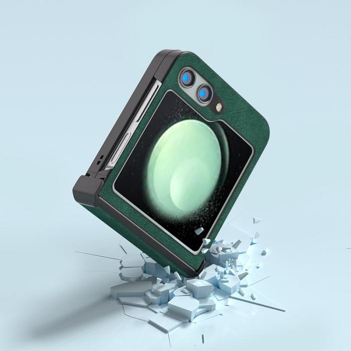 ABEEL - ABEEL Samsung Galaxy Z Flip5 Fodral PU Läder Grön