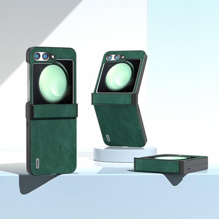 ABEEL - ABEEL Samsung Galaxy Z Flip5 Fodral PU Läder Grön