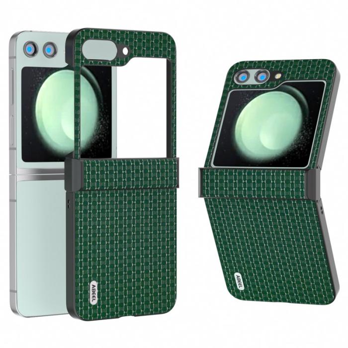 ABEEL - ABEEL Samsung Galaxy Z Flip5 Fodral PU Läder + Hård PC Grön