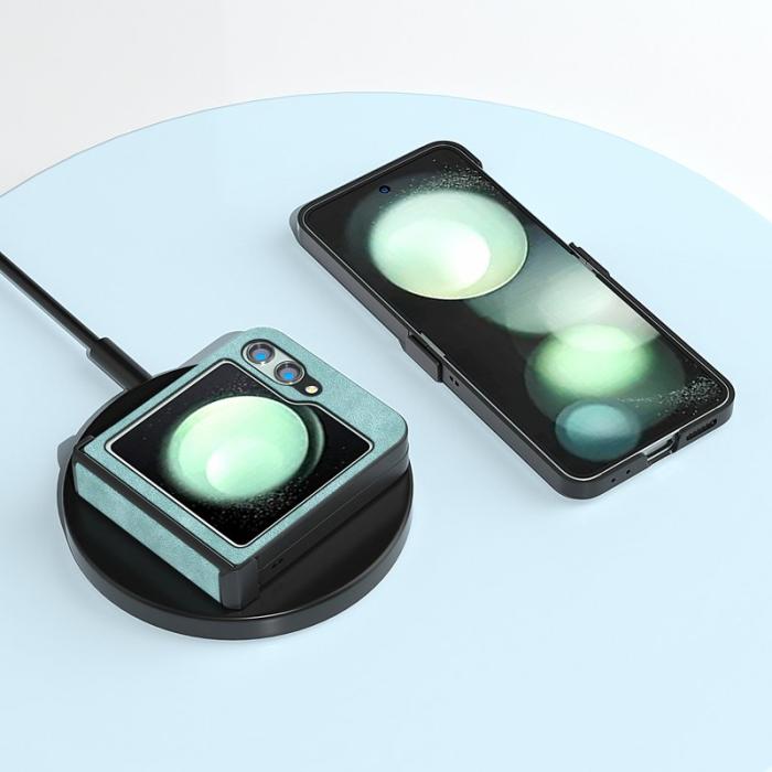 ABEEL - ABEEL Samsung Galaxy Z Flip5 Fodral PU Läder + PC - Baby Blue