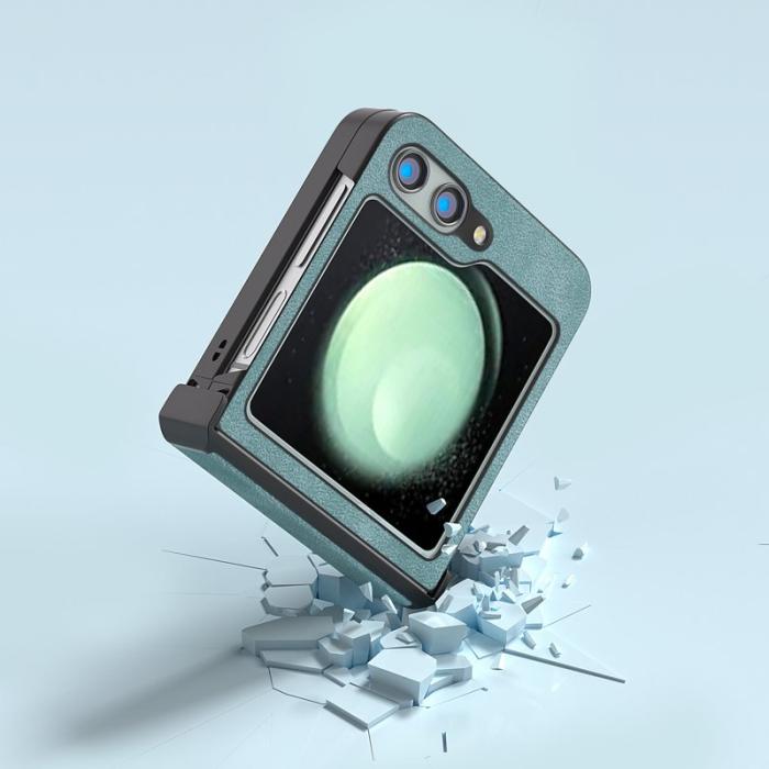 ABEEL - ABEEL Samsung Galaxy Z Flip5 Fodral PU Läder + PC - Baby Blue