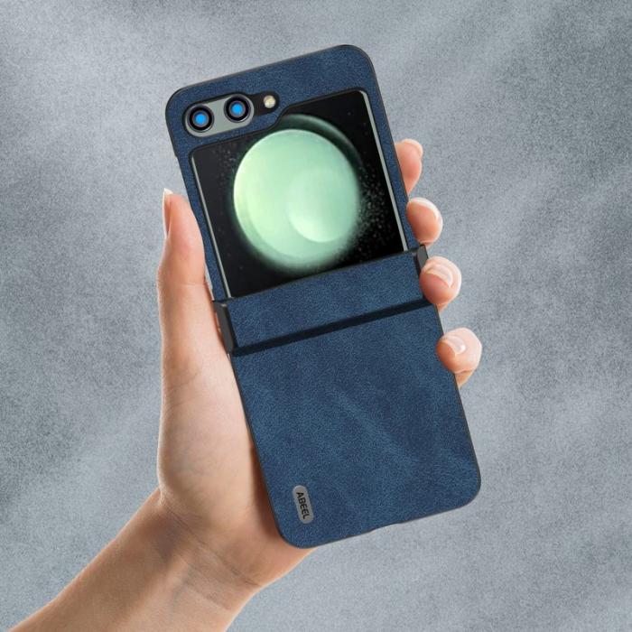 ABEEL - ABEEL Samsung Galaxy Z Flip5 Fodral PU Läder + PC - Blå