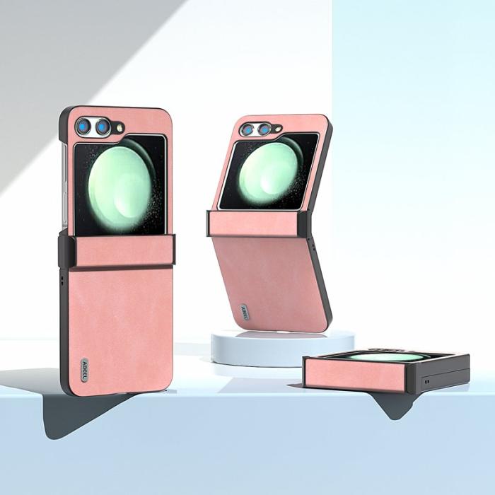 ABEEL - ABEEL Samsung Galaxy Z Flip5 Fodral PU Läder + PC - Rosa
