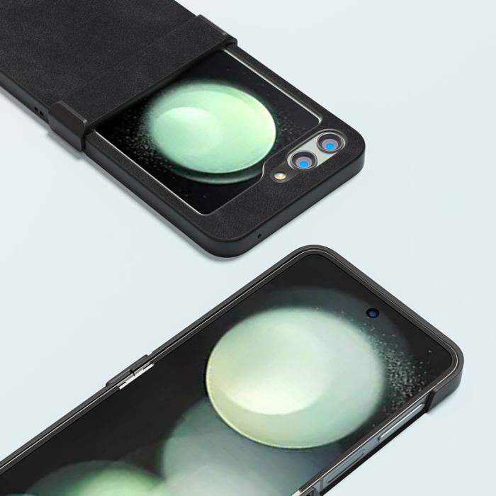ABEEL - ABEEL Samsung Galaxy Z Flip5 Fodral PU Läder Svart