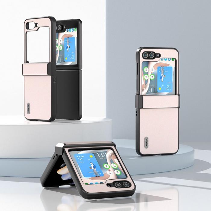 ABEEL - ABEEL Samsung Galaxy Z Flip5 Fodral PU Läder Vit