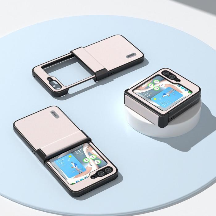 ABEEL - ABEEL Samsung Galaxy Z Flip5 Fodral PU Läder Vit