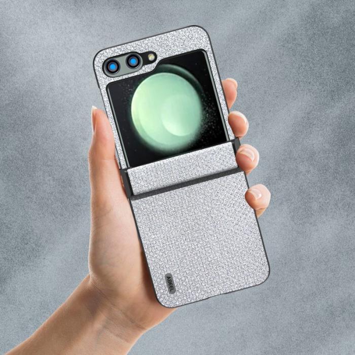 ABEEL - ABEEL Samsung Galaxy Z Flip5 Fodral Rhinestone Silver