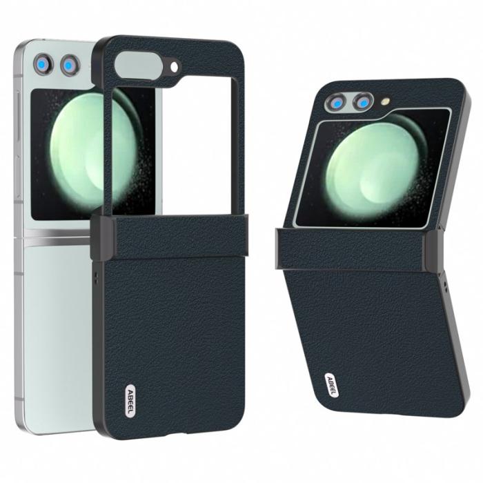 ABEEL - ABEEL Samsung Galaxy Z Flip5 Skal Äkta Läder Grön