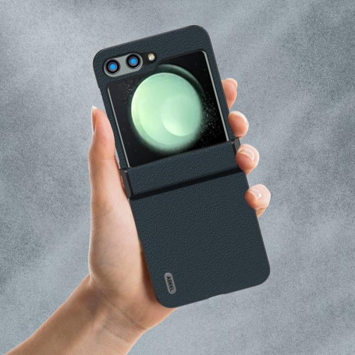 ABEEL - ABEEL Samsung Galaxy Z Flip5 Skal Äkta Läder Grön